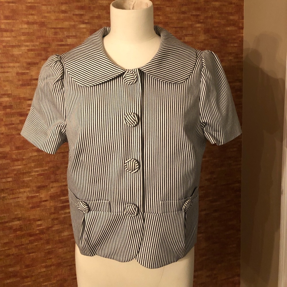Size 4 ABS black and white pin stripe jacket
